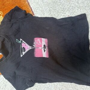 Reformation Black and Pink Short Sleeve Tee